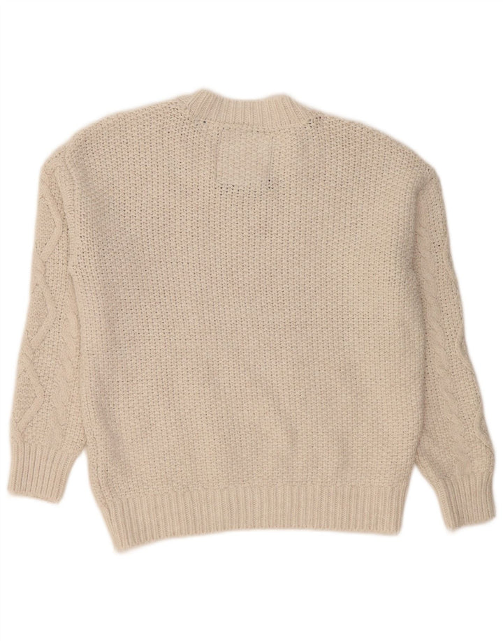 Superdry dametrøje med rund hals i overstørrelse UK 12 Medium Off White