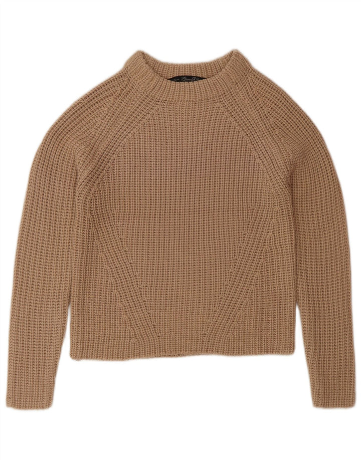 Zara Womens Crop Crew Neck Jumper Sweater UK 8 Small Beige
