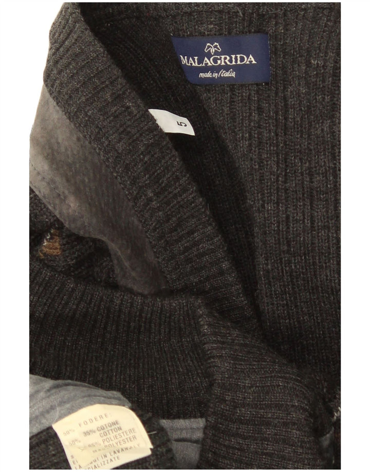 Malagrida Herre Cardigan Sweater XL Grå Fair Isle Bomuld