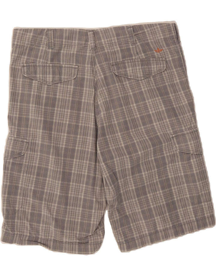 DOCKERS Mens Cargo Shorts W32 Medium Grey Check Cotton Vintage Dockers and Second-Hand Dockers from Messina Hembry 