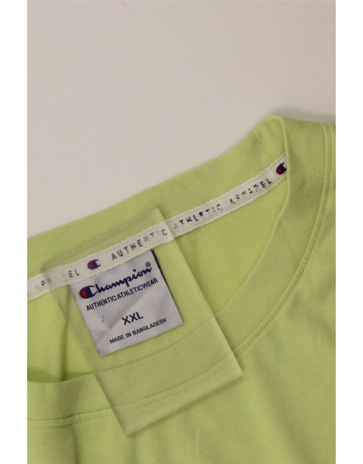 CHAMPION Herre Grafisk T-Shirt Top 2XL Grøn Bomuld