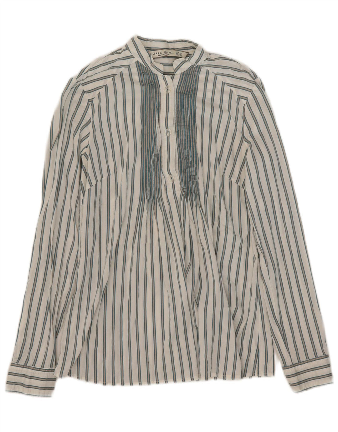 Zara Dame Pullover Shirt UK 10 Small White Stribet