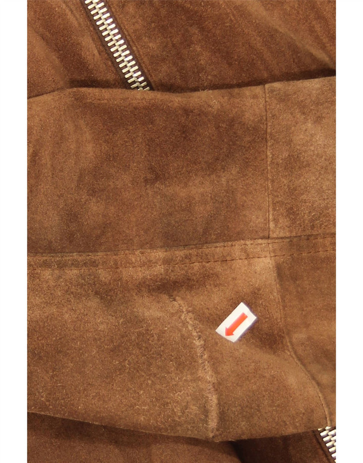 Vintage herre ruskind shearling jakke UK 38 medium brunt læder