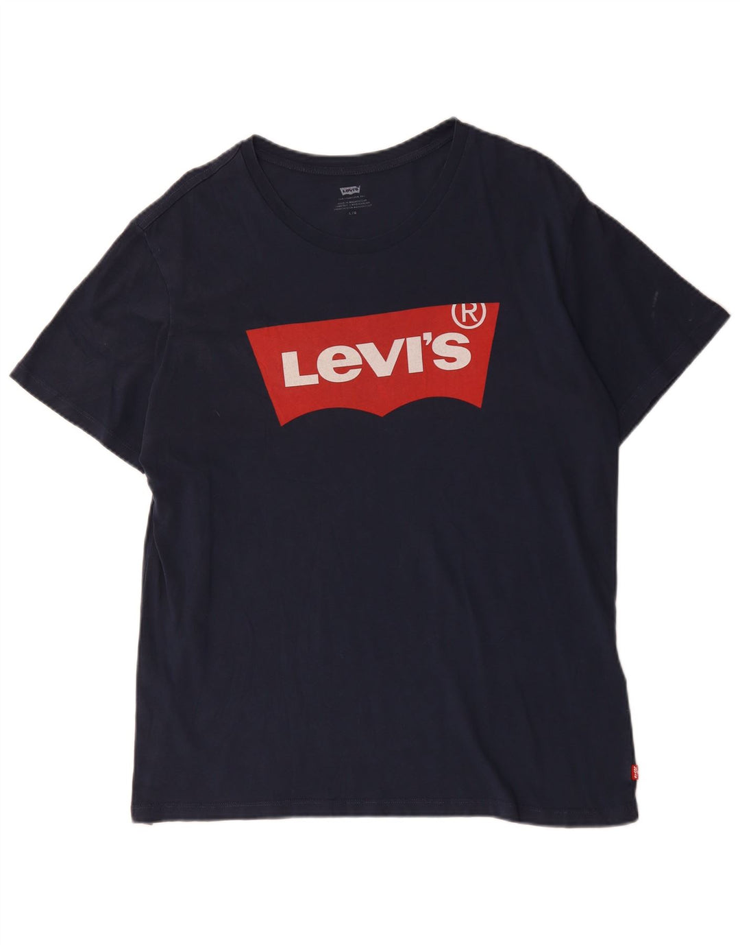LEVI'S Herre grafisk T-shirt Top Stor marineblå bomuld
