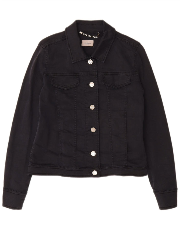 MARELLA Dame denimjakke UK 10 Small Navy Blue