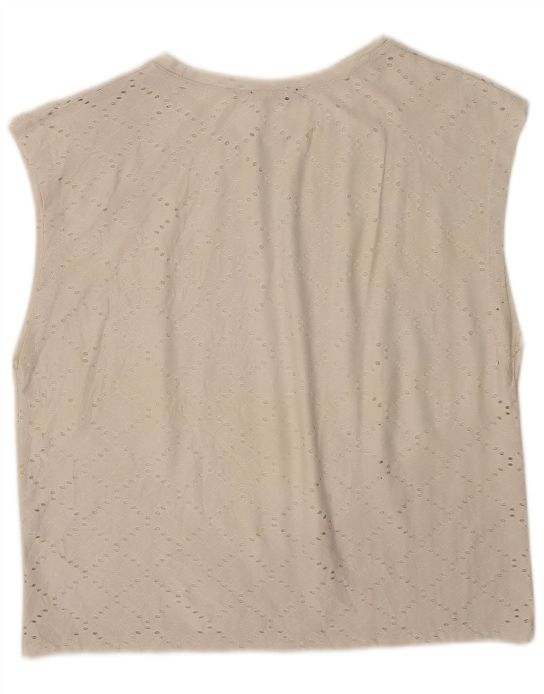 Zara Dame Loose Fit Ærmeløs bluse Top UK 14 Medium Off White