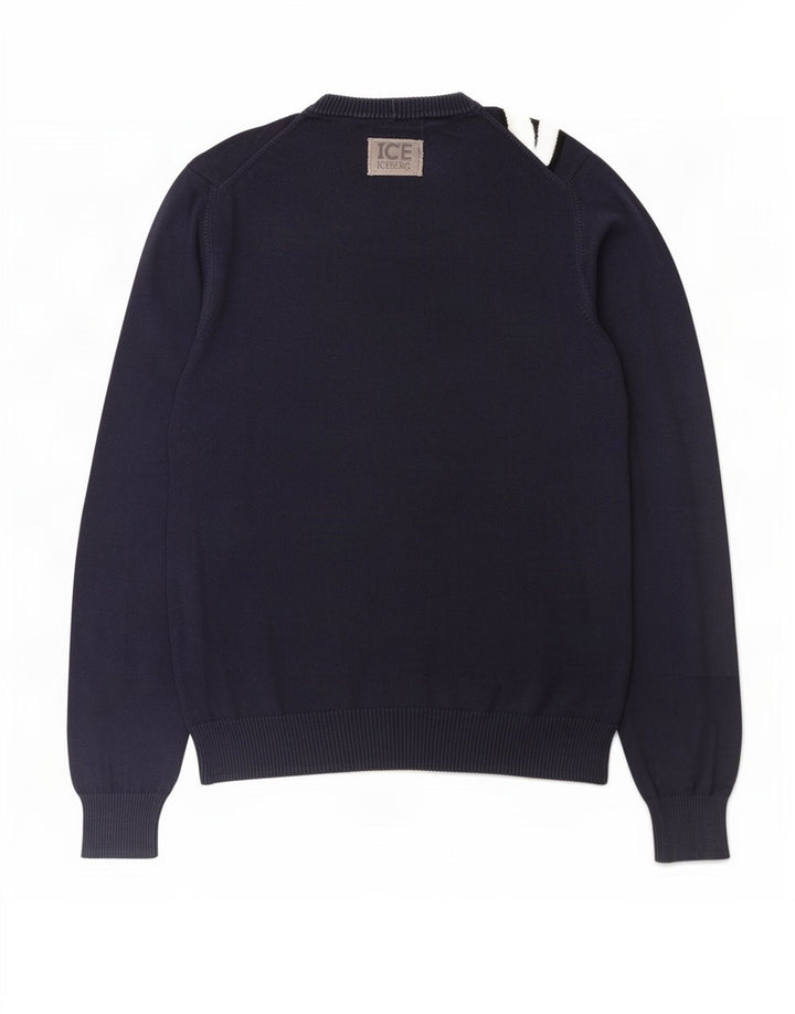 Iceberg Herre Bugs Bunny Grafisk Crew Neck Jumper Sweater Medium Navy Blue
