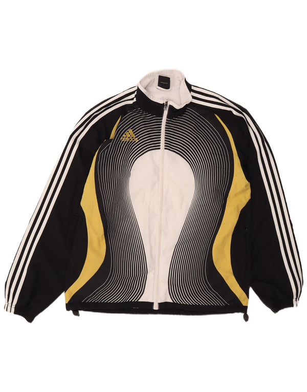 Adidas Mens Graphic Tracksuit Top Jacket UK 40/42 Medium Black Colourblock