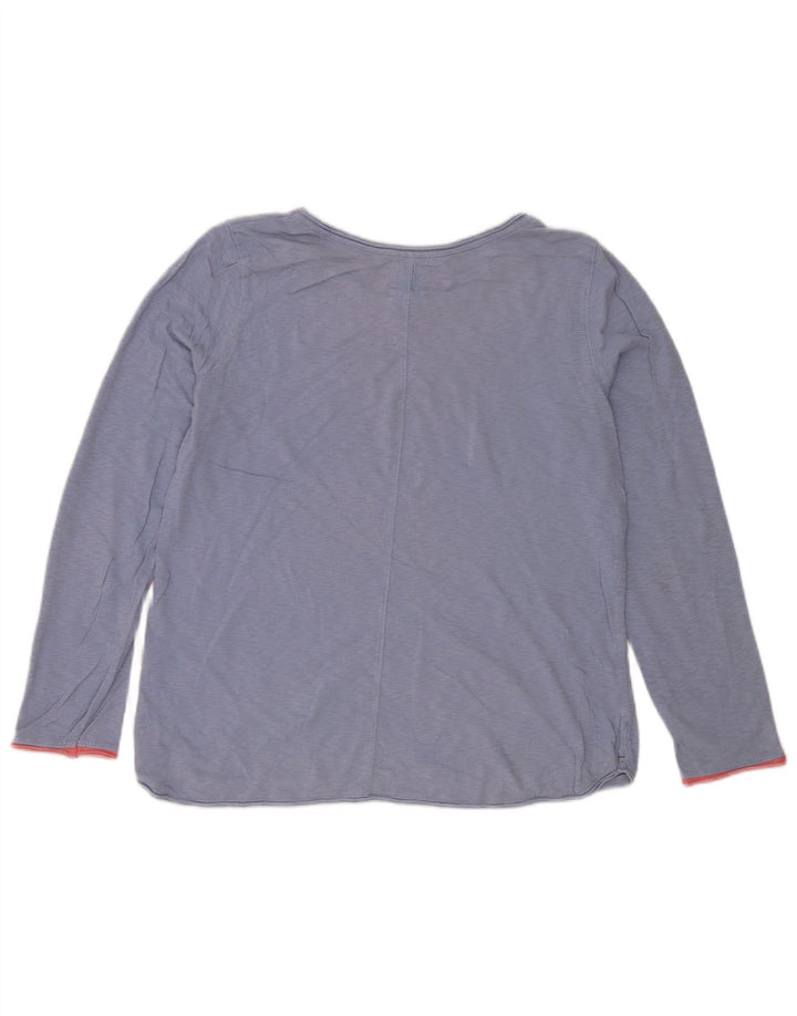 White Stuff Dame Top Langærmet UK 12 Medium Blue Flecked Bomuld