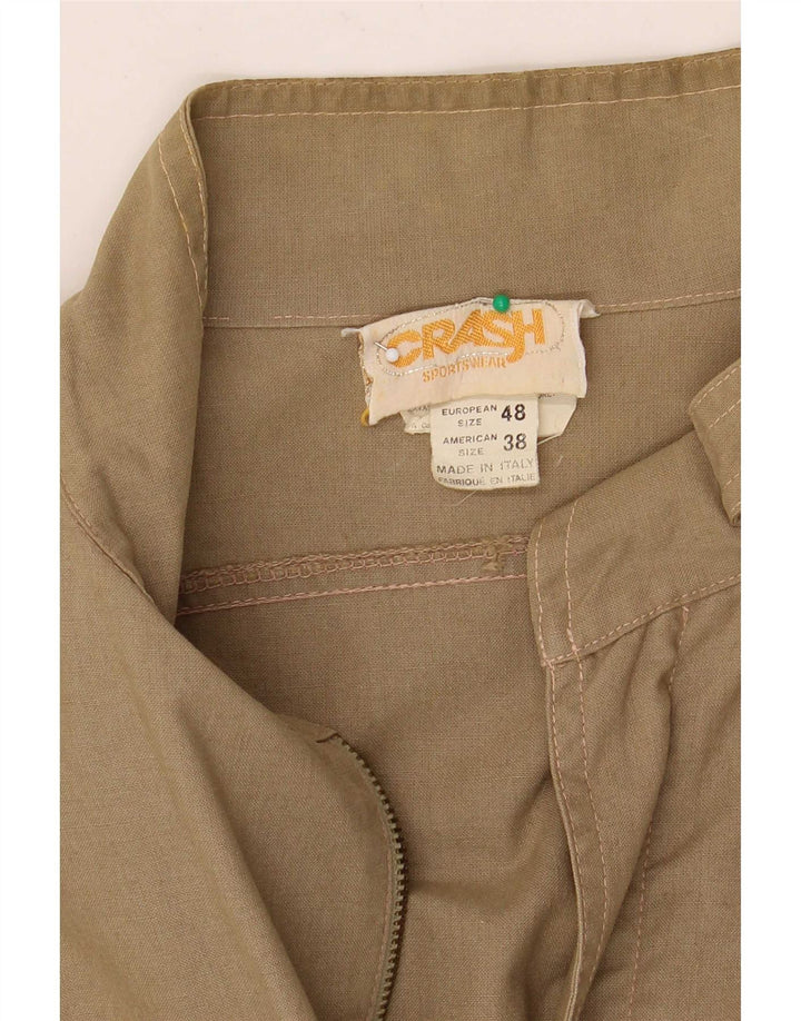 Vintage Herre Utility Jacket EU 48 Medium Khaki Cotton