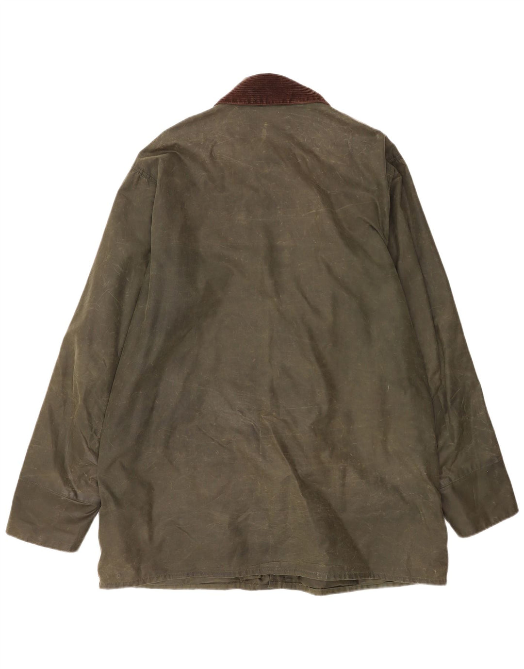 Barbour Herre Border Loose Fit Vokset Bomuldsjakke EU 48 Medium Grøn Bomuld