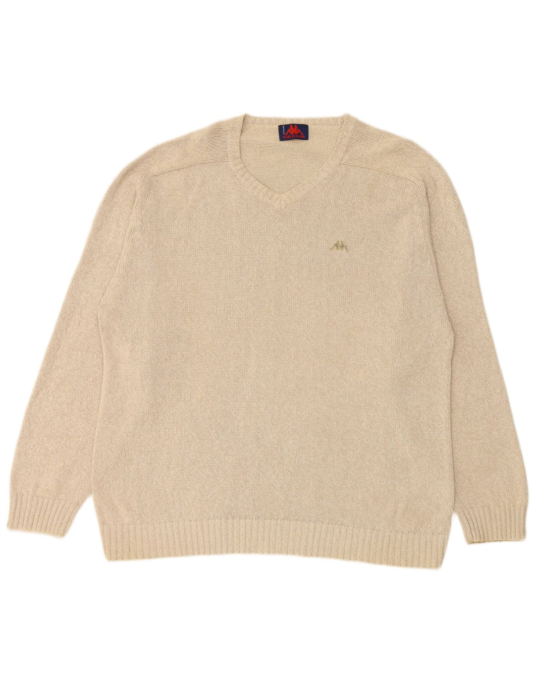 KAPPA Herre V-hals sweater 2XL Beige Bomuld