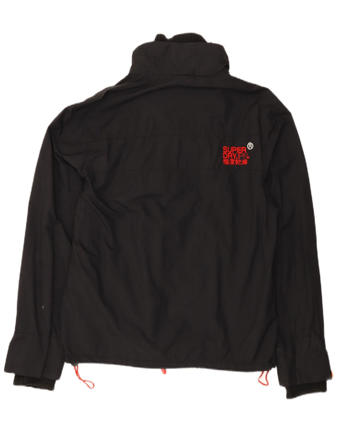 Superdry Dame Windcheater Grafisk Windbreaker Jacket UK 16 Large Black