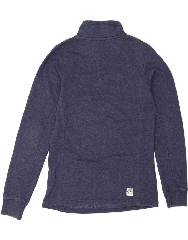 FAT FACE Womens Heritage Zip Neck Sweatshirt Jumper UK 8 Small Navy Blue Vintage Fat Face and Second-Hand Fat Face from Messina Hembry 