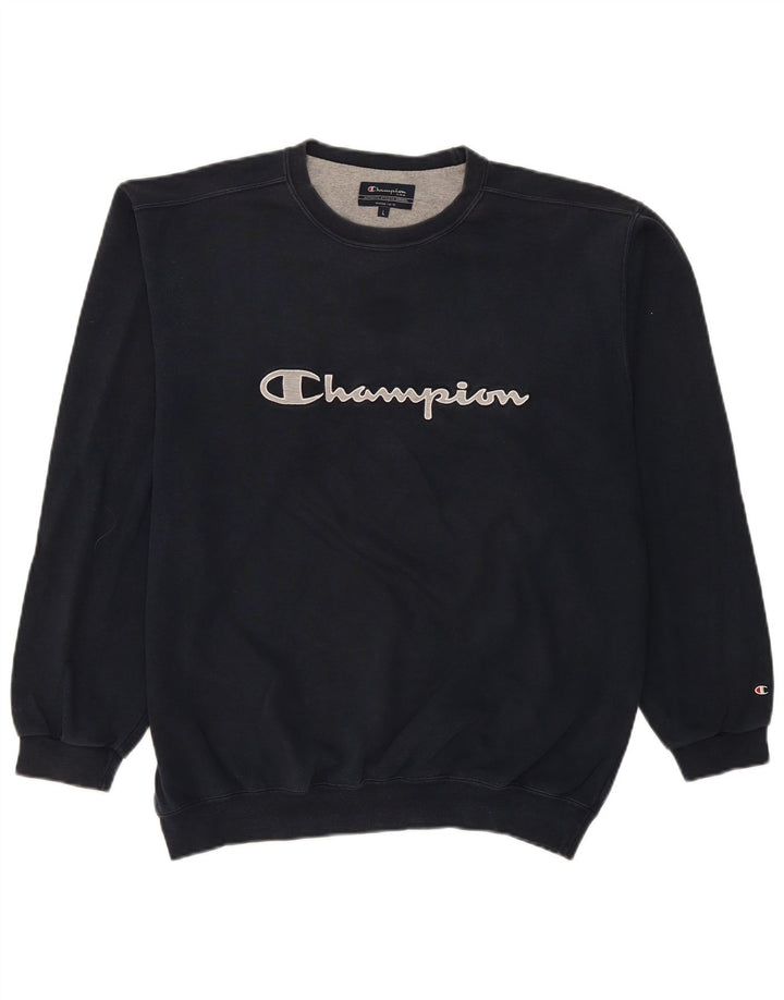 Champion Herre Grafisk Sweatshirt Jumper Stor Marineblå Bomuld