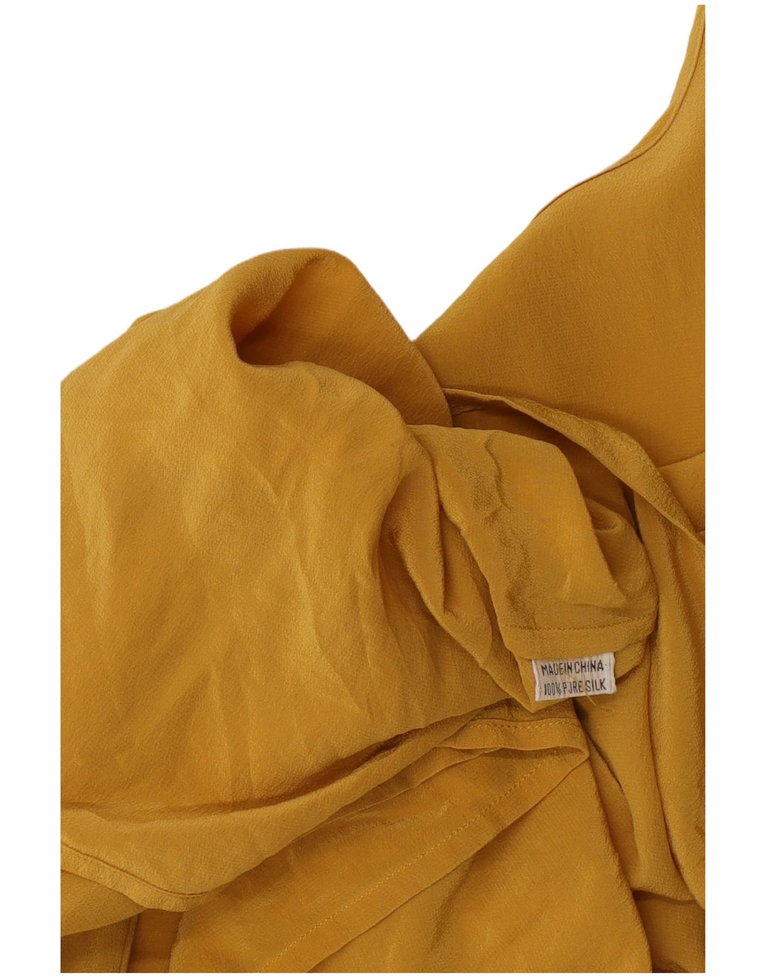 Vintage Dame ærmeløs bluse Top UK 14 Large Yellow Silk