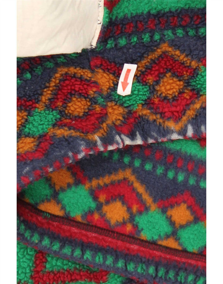 Vintage herre fleecejakke UK 42 XL Flerfarvet geometrisk