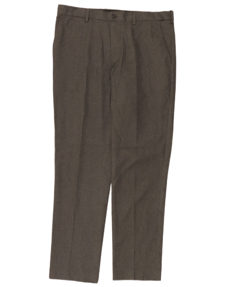 Marks & Spencer Herre Slim Fit Chino Bukser W34 L31 Grå Polyester