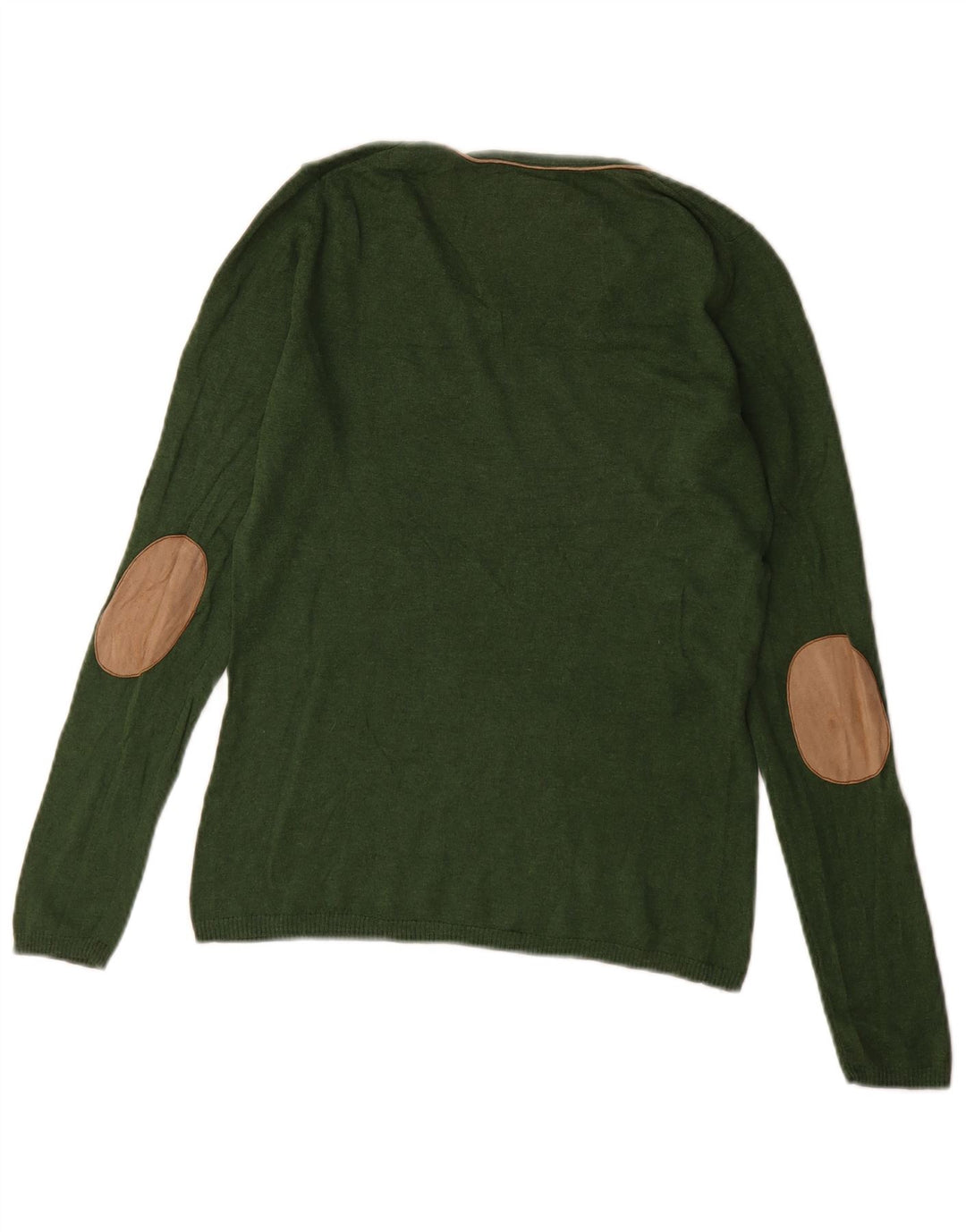 Massimo Dutti Dame Boat Neck Jumper Sweater UK 12 Medium Green Silke