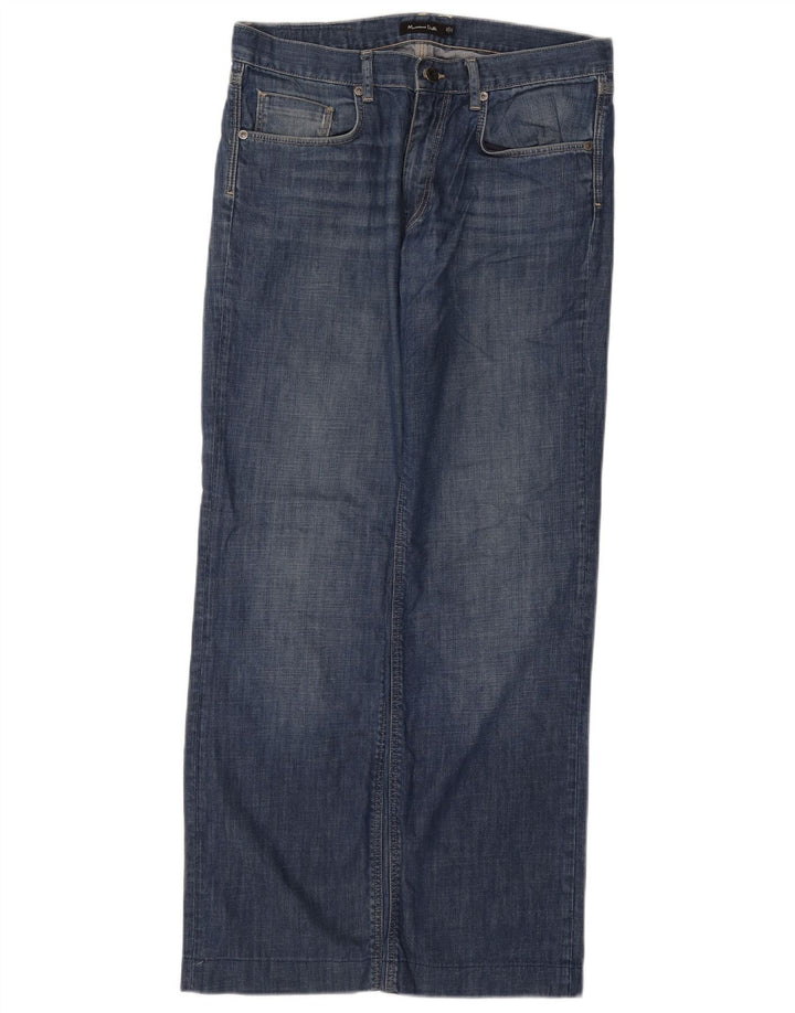 Massimo Dutti Herre Jeans med brede ben EU 42 Large W32 L30 Blå