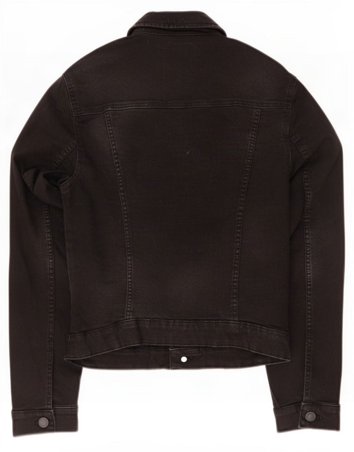 Zara Dame Trafaluc Denimjakke UK 12 Medium Sort Bomuld