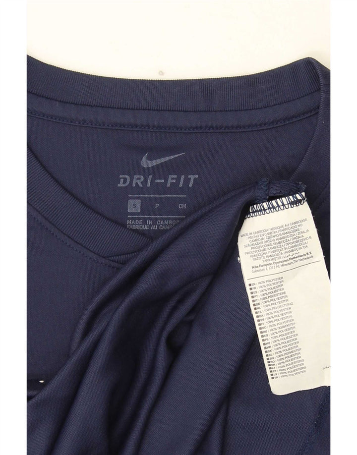 Nike Dri Fit T-shirt top til mænd, lille marineblå polyester