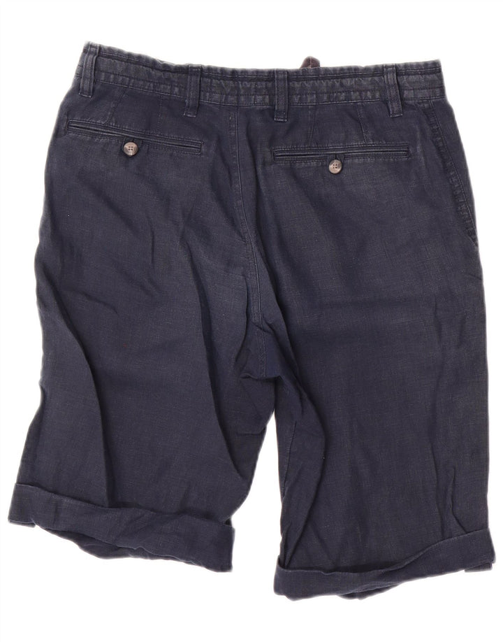 Marks & Spencer Herre Chino Shorts W30 Medium Navy Blue Linen