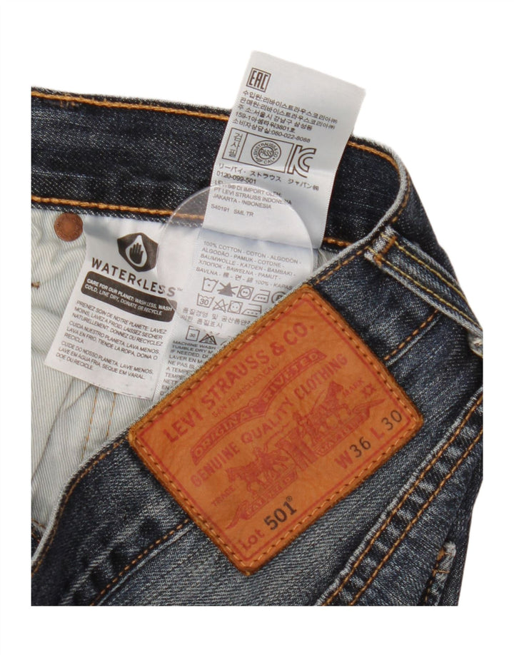 Levi's Herre 501 lige jeans W36 L30 blå bomuld