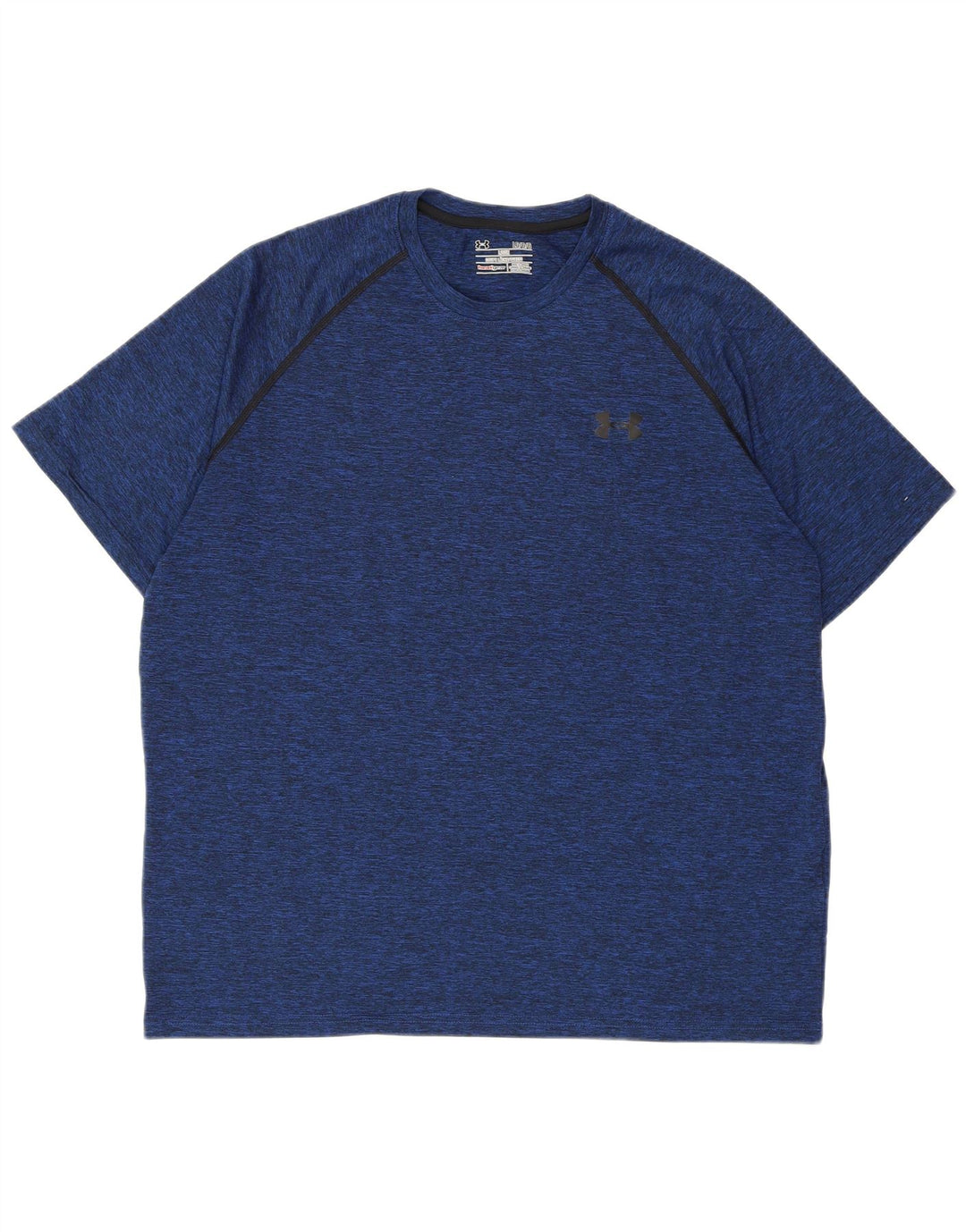 UNDER ARMOUR Herre Heat Gear T-Shirt Top Large Blue Flecked Polyester