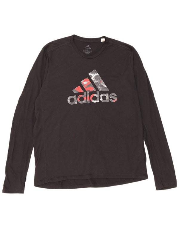 Adidas Herre Aeroready Grafisk Top Langærmet Stor Sort Polyester