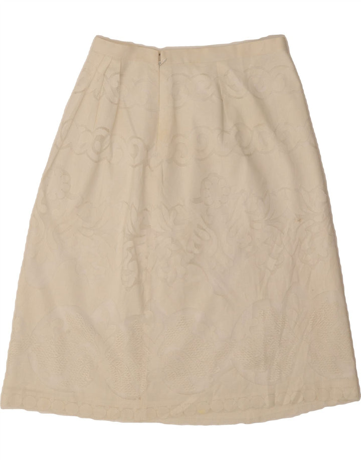 J. CREW Womens A-Line Skirt US 8 Medium W30  White Floral Cotton Vintage J. Crew and Second-Hand J. Crew from Messina Hembry 
