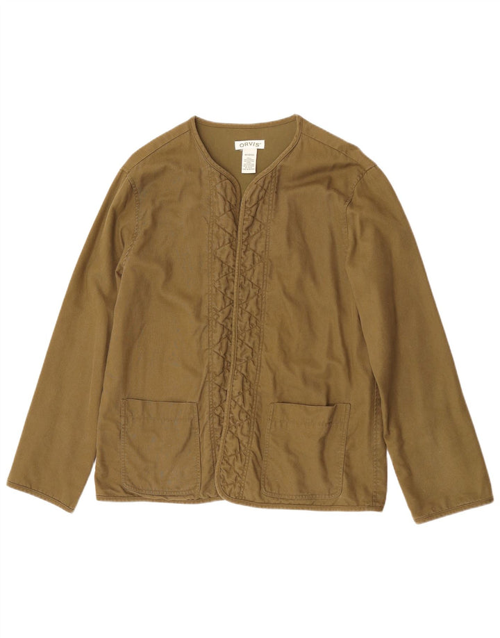 Orvis Womens Open Blazer Jacket US 10/12 Medium Khaki Viscose