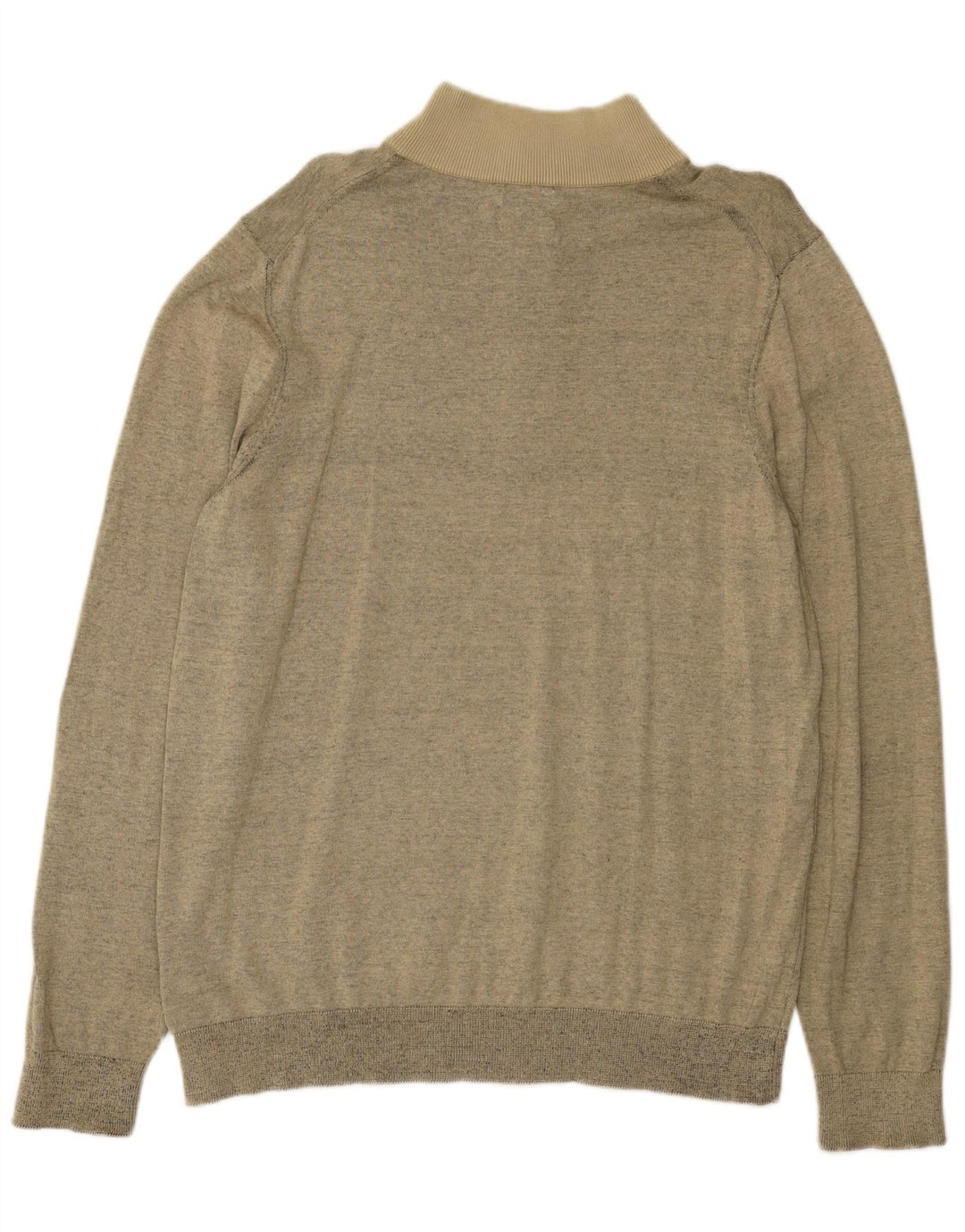 Calvin Klein Herre Zip Neck Sweater Medium Beige Flecked Bomuld