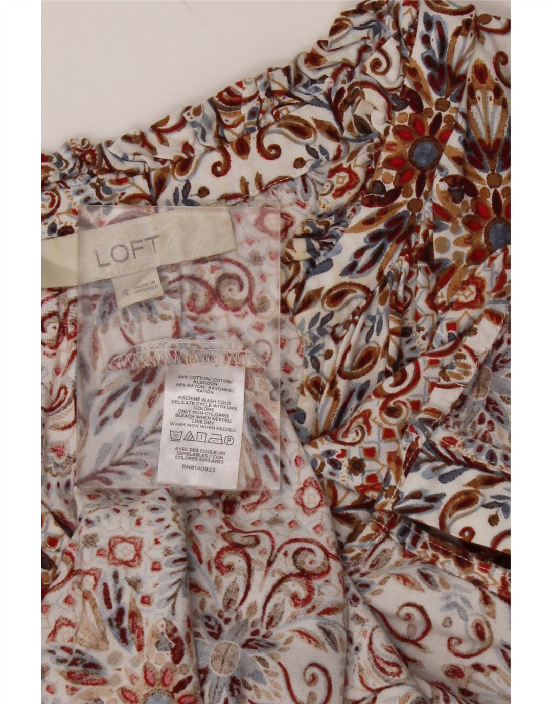 LOFT Dame Overshirt Skjorte Bluse UK 18 XL Flerfarvet Paisley Bomuld