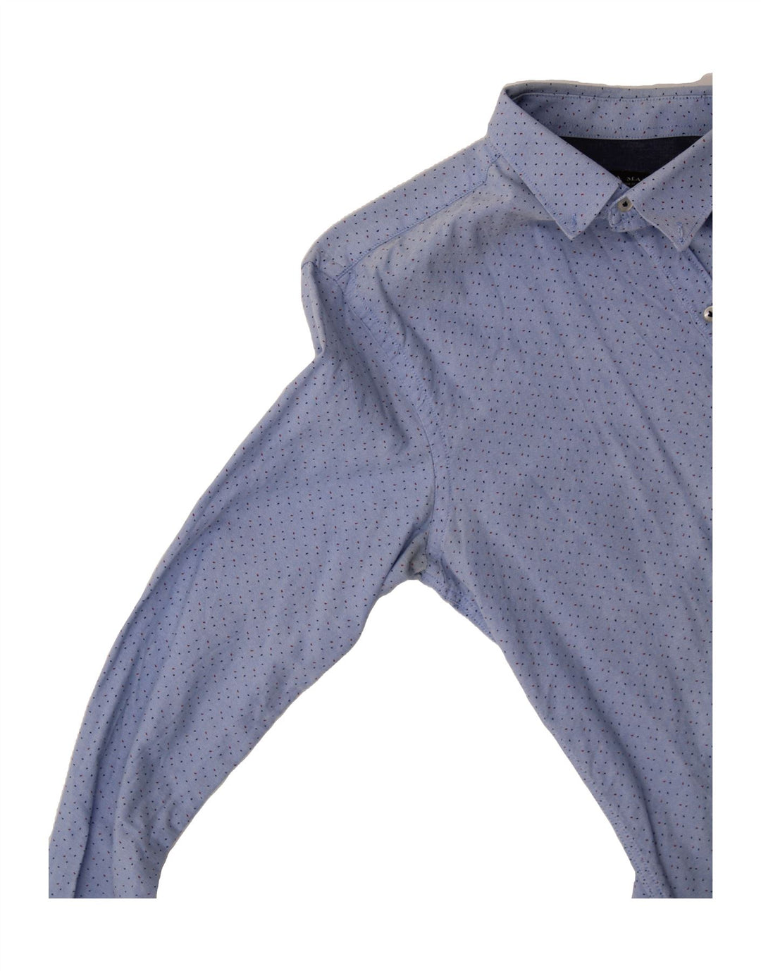 ZARA Mens Slim Fit Shirt Medium Blue Spotted Cotton Vintage Zara and Second-Hand Zara from Messina Hembry 