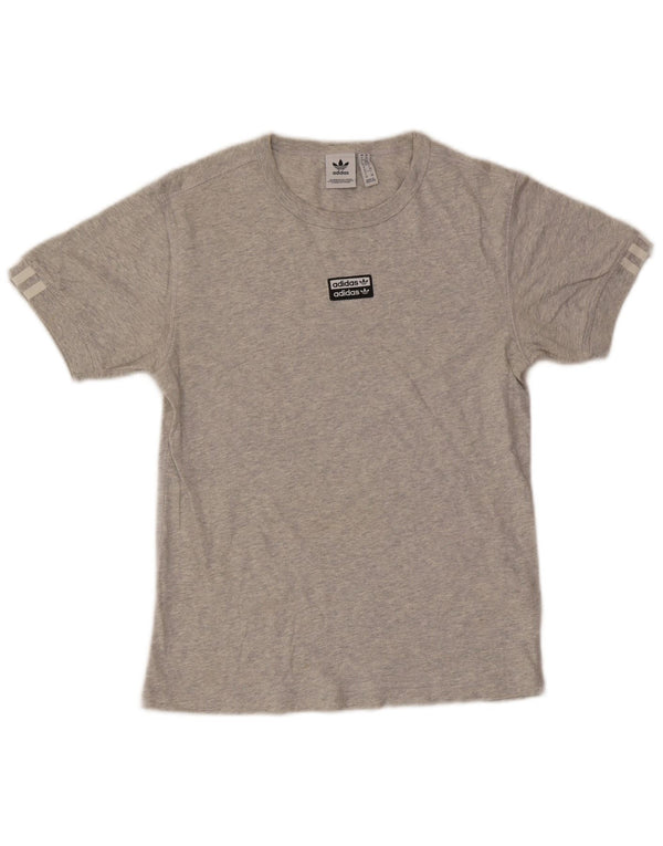 Adidas grafisk T-shirt top til kvinder 6 XS grå bomuld