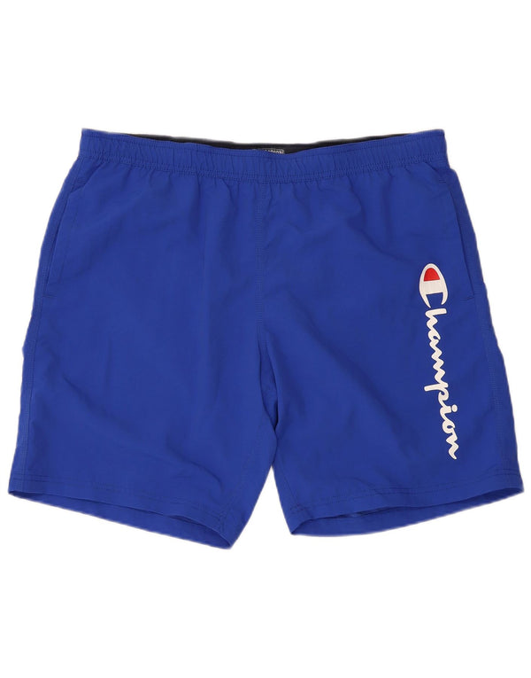 CHAMPION Grafiske svømmeshorts til mænd 2XL blå polyester