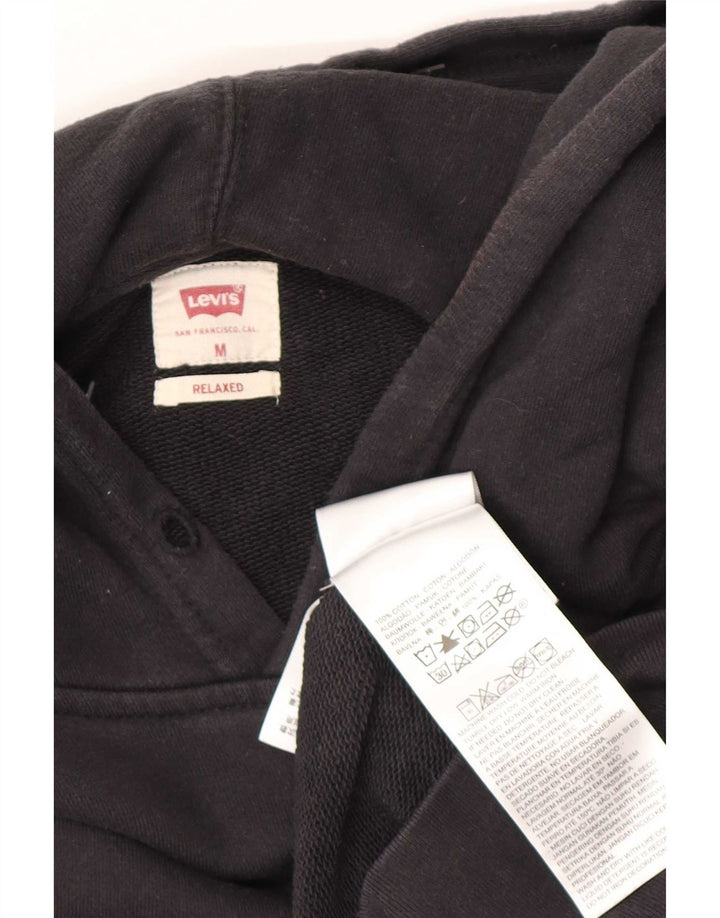 Levi's Herre grafisk Relaxed Fit Hoodie Jumper Medium Sort Bomuld