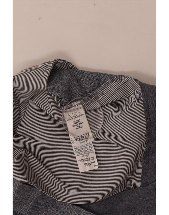 Marks & Spencer Herre Chino Shorts W34 Large Navy Blue Linen