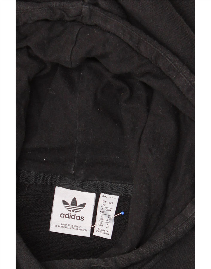 ADIDAS Womens Graphic Hoodie Jumper UK 12 Medium  Black Vintage Adidas and Second-Hand Adidas from Messina Hembry 