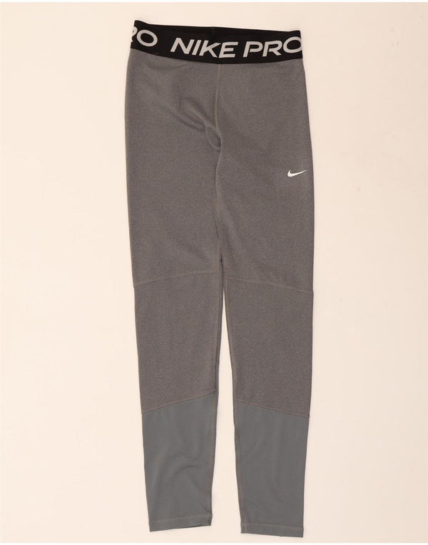 NIKE piger Dri Fit grafiske leggings 13-14 år XL grå farveblok