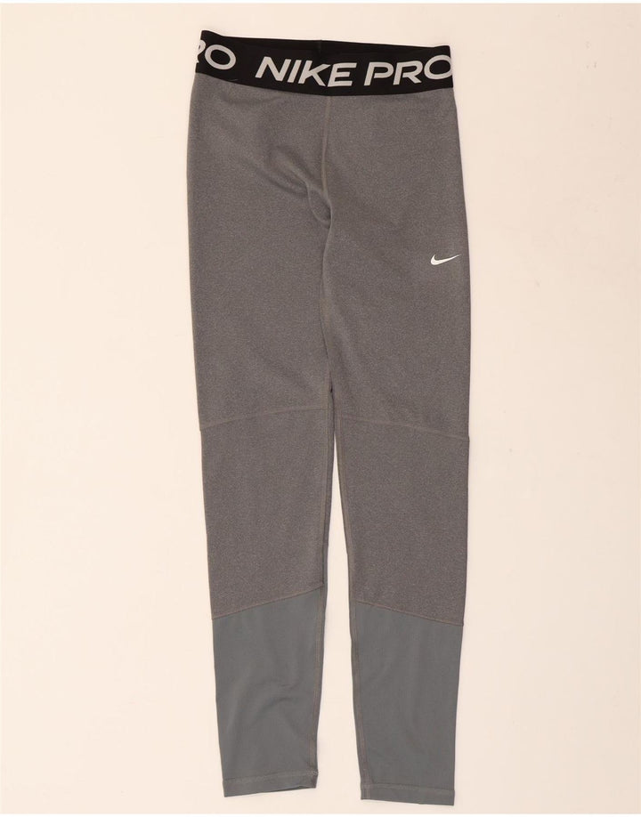 NIKE piger Dri Fit grafiske leggings 13-14 år XL grå farveblok