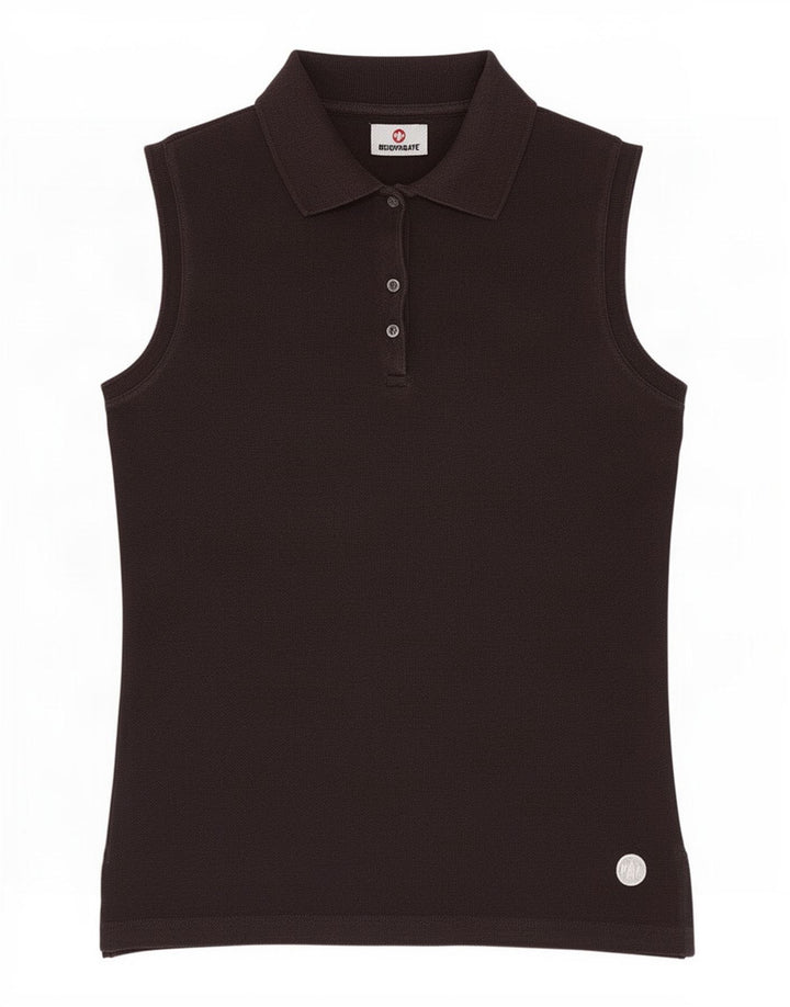 Murphy & Nye Dame ærmeløs poloshirt UK 8 Small Black Polyester