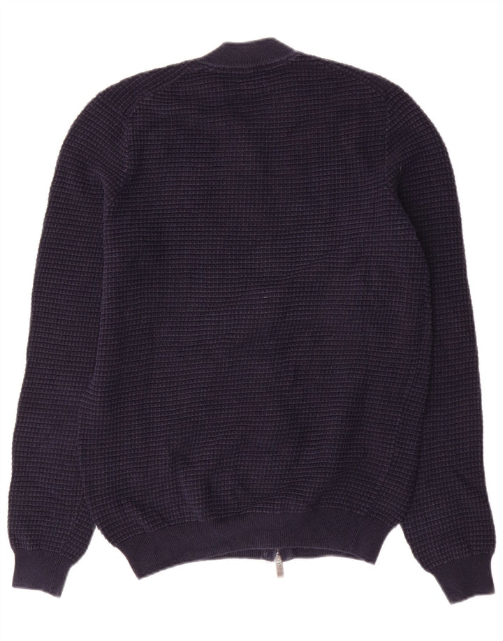 Massimo Dutti Herre Cardigan Sweater Medium Marineblå Bomuld