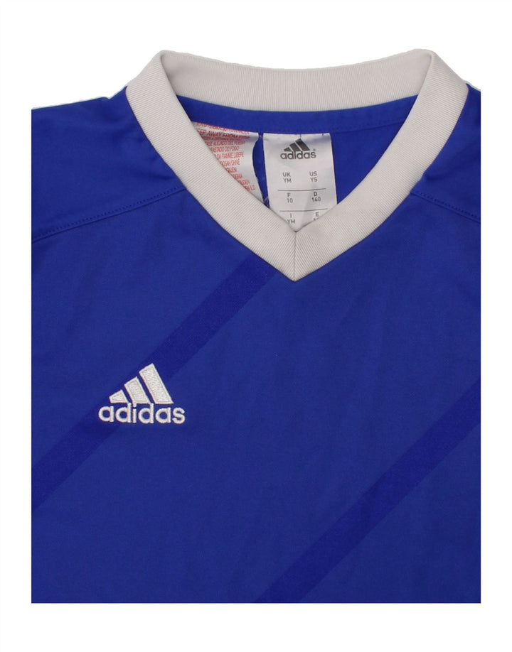 ADIDAS Boys Climalite T-Shirt Top 9-10 Years Medium Blue Polyester Vintage Adidas and Second-Hand Adidas from Messina Hembry 