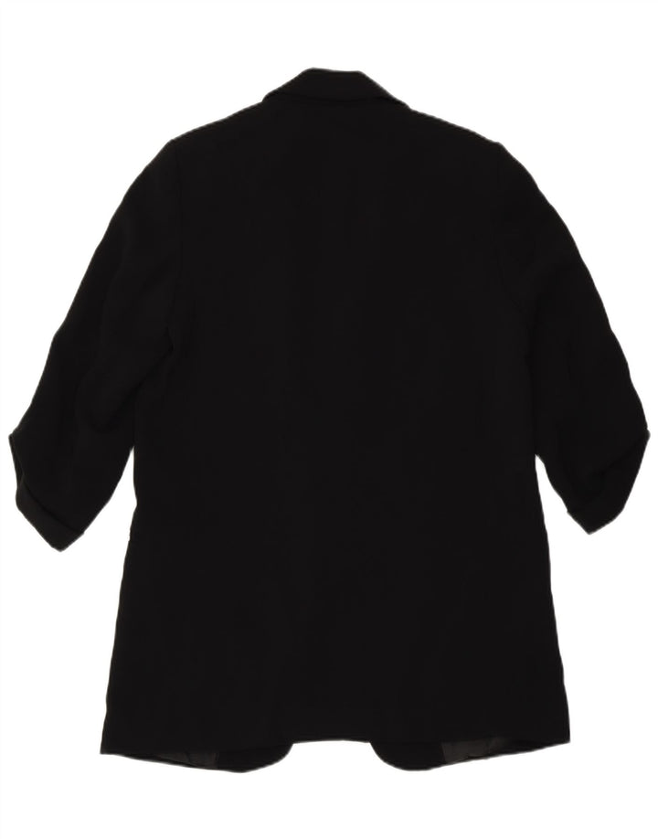 Zara Dame 3/4 ærmet åben blazerjakke UK 10 Lille sort polyester