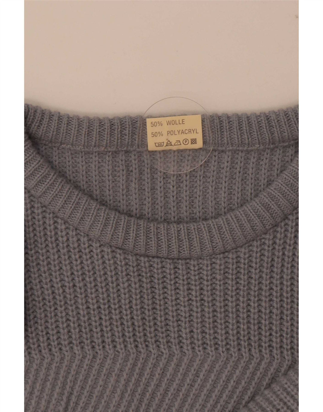 Vintage herre sweater med rund hals IT 50/52 stor grå uld