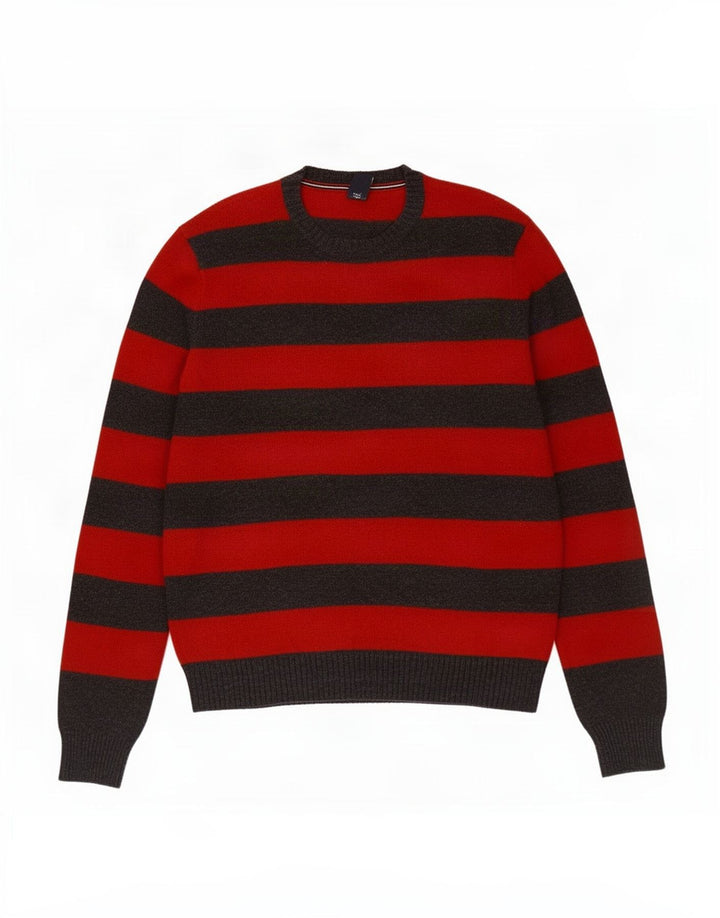 Gap herre rund hals sweater lille rød stribet bomuld