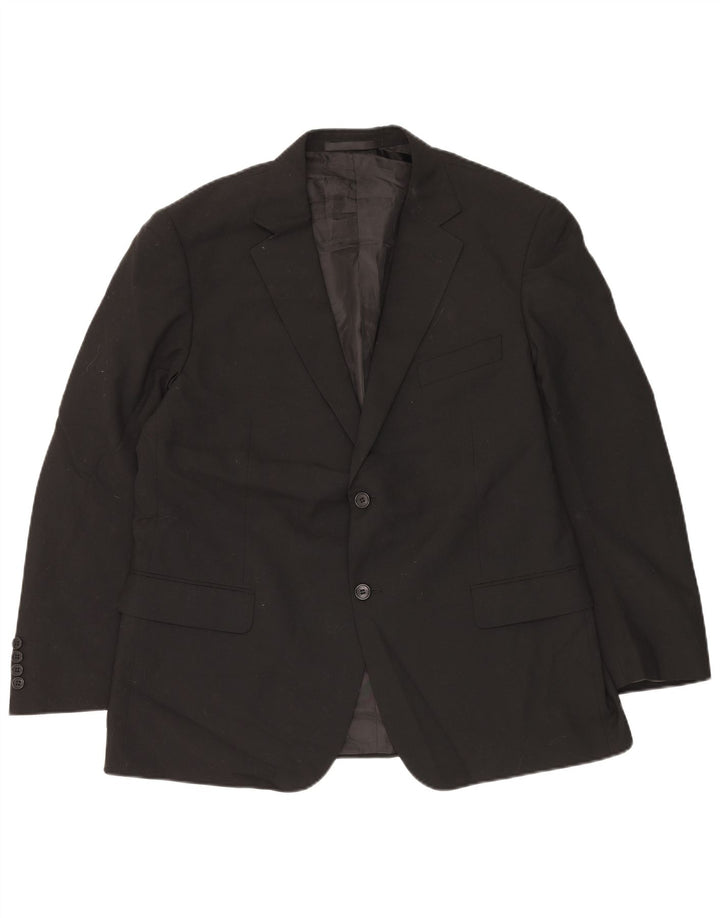 MARKS & SPENCER Mens Tailored 2 Button Blazer Jacket UK 38 Medium Black