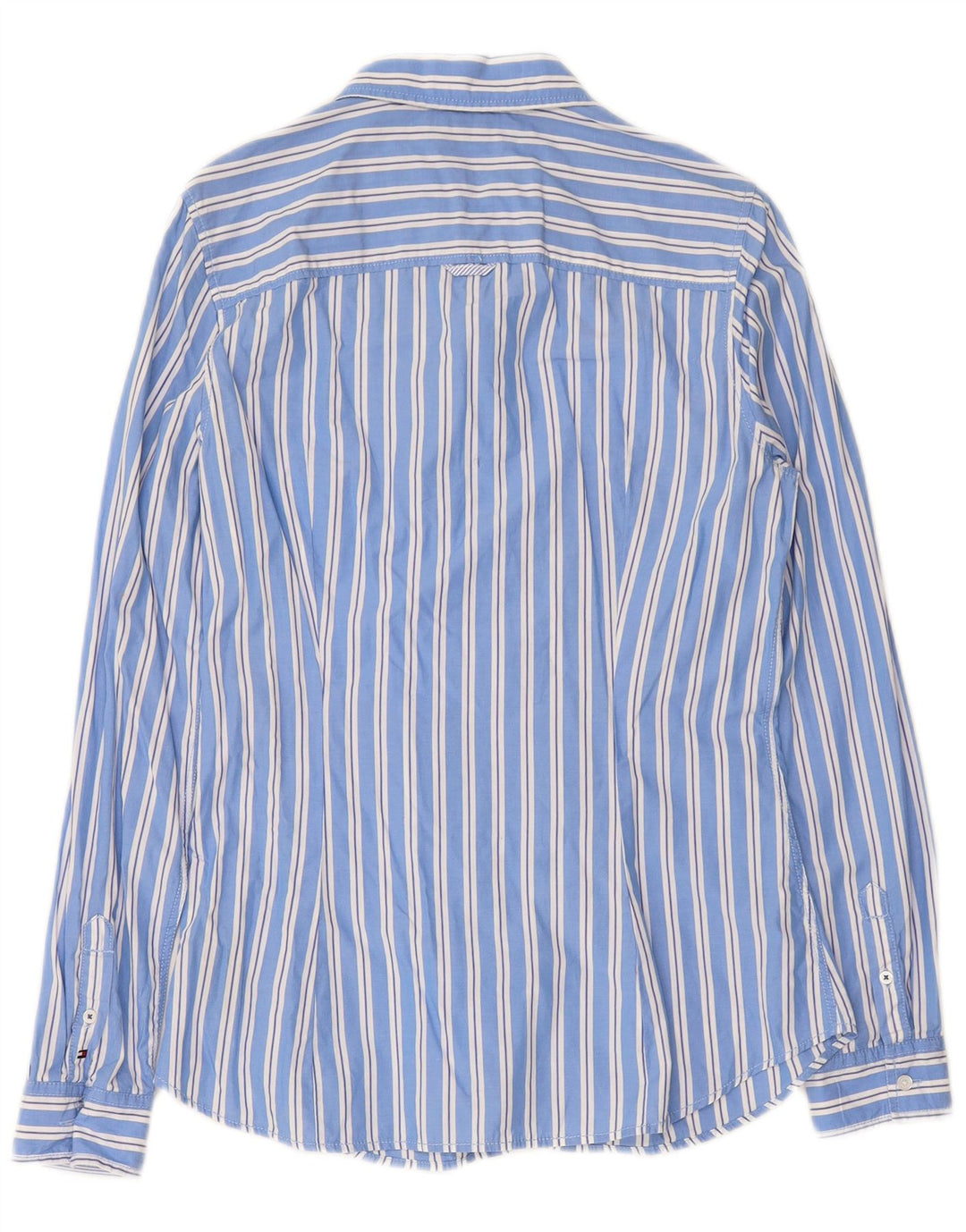 TOMMY HILFIGER Flæsefrontskjorte til kvinder US 10 Stor blåstribet bomuld